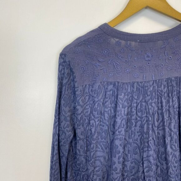 Lucky Brand Blue Lace Top - Picture 13 of 13